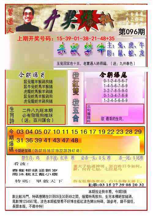 096期开奖爆料(新图推荐)[图]